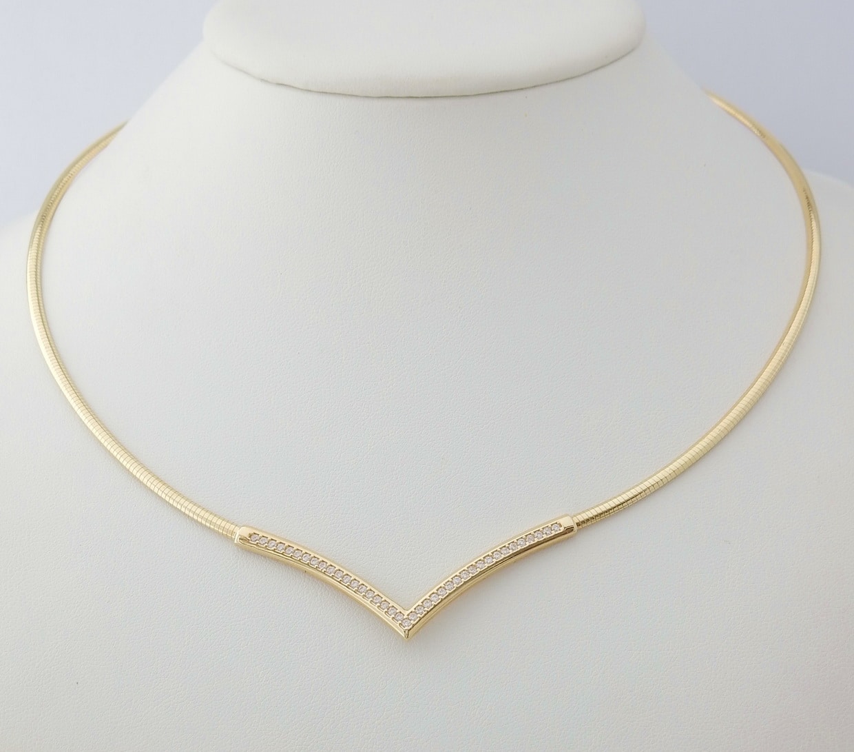 14 karaat Gouden Collier - Ketting met Witte Saffieren - Juwelenwereld