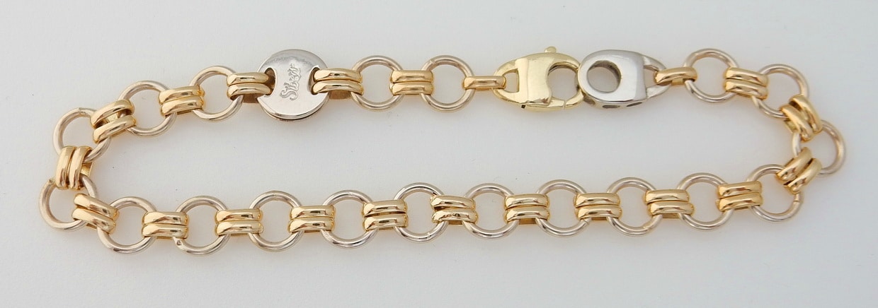 suiker dat is alles Somber 18 karaat Gouden Design Armband luxe Fantasy-Schakel 21.5 cm - Juwelenwereld