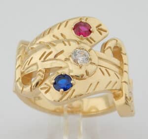 Zware 14k Gouden Ring Slangring Herenring Slangenring maat 21