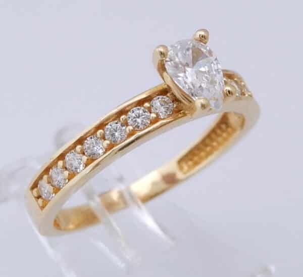 14 karaat Gouden Alliance Ring Zirconia Briljantjes M17.75 - Afbeelding 2