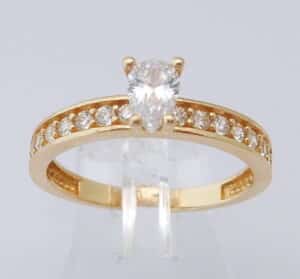 14 karaat Gouden Alliance Ring Zirconia Briljantjes M17.75