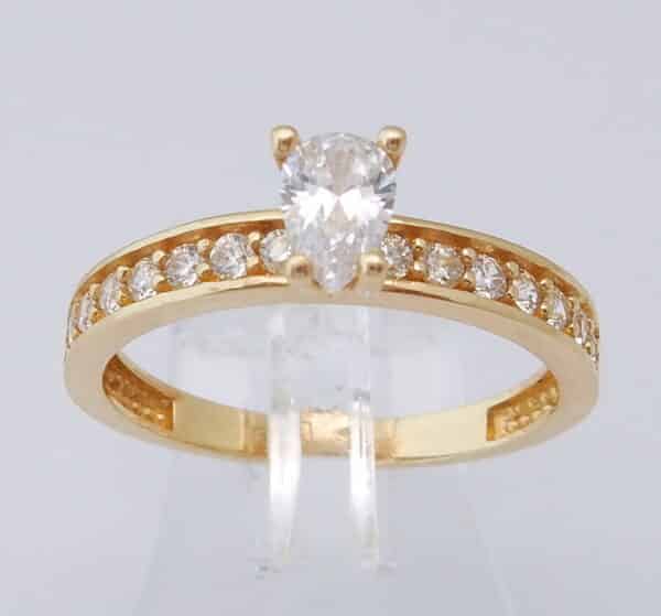 14 karaat Gouden Alliance Ring Zirconia Briljantjes M17.75