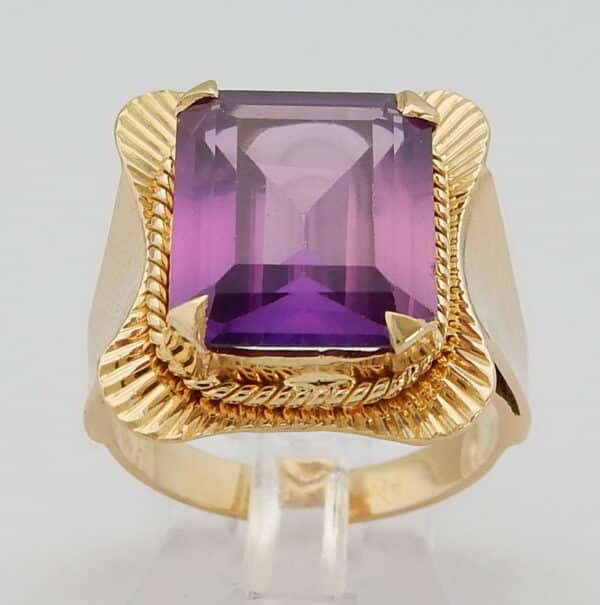 Prachtige 18 karaat Gouden Ring met Amethist edelsteen M16 - Afbeelding 2