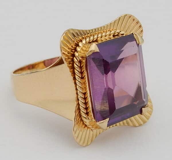 Prachtige 18 karaat Gouden Ring met Amethist edelsteen M16 - Afbeelding 4