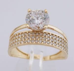 Prachtige 14 karaat Gouden Dames Ring Damesring M16.5