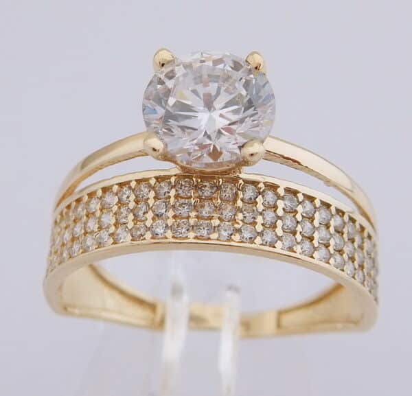 Prachtige 14 karaat Gouden Dames Ring Damesring M16.5