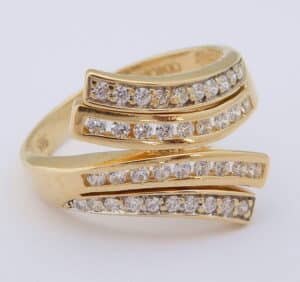 Brede 14 karaat Gouden Ring Alliance Ring Damesring M18.5