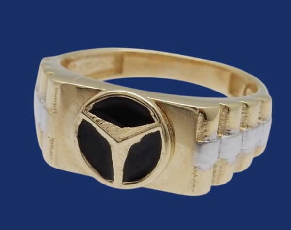 14 karaat Gouden Ring Mercedes Jongensring - Afbeelding 2