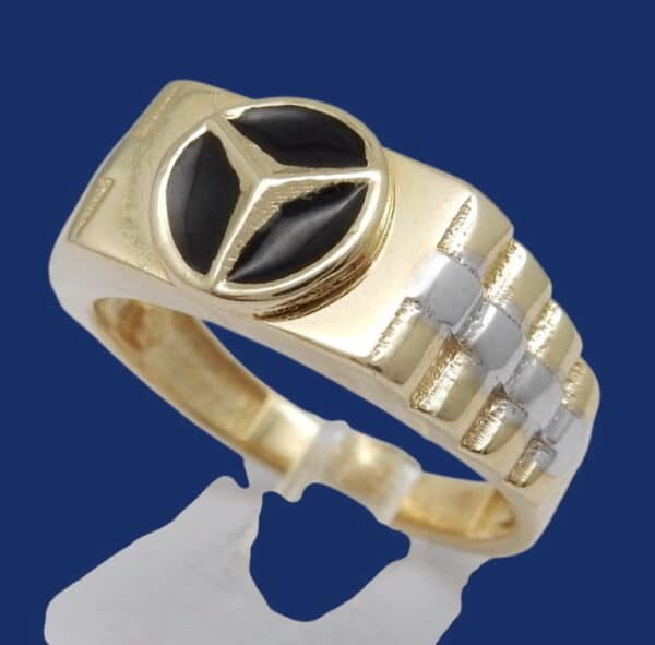 14 karaat Gouden Ring Mercedes Jongensring - Afbeelding 3