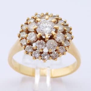 Prachtige 18 karaat Gouden Entourage Ring Damesring.