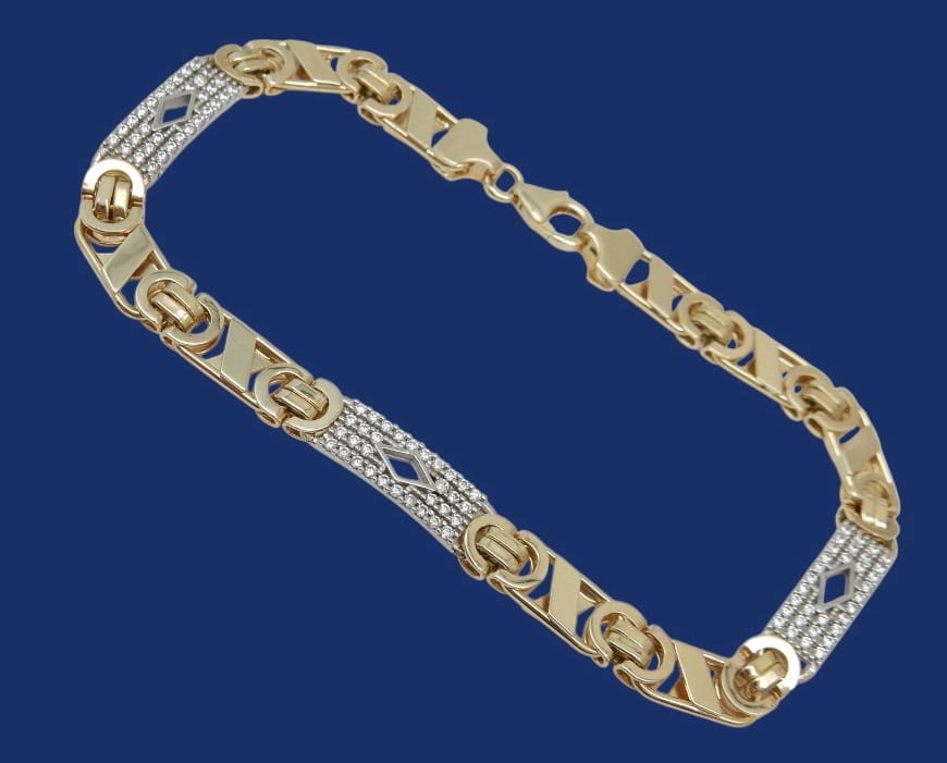 Zware 14 karaat Gouden Koningsarmband Armband Koningsschakel