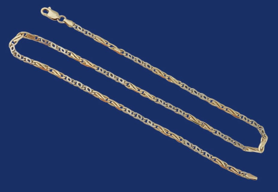 Massieve 14 karaat Gouden Ketting Valkoog-Fantasyschakel 45 cm