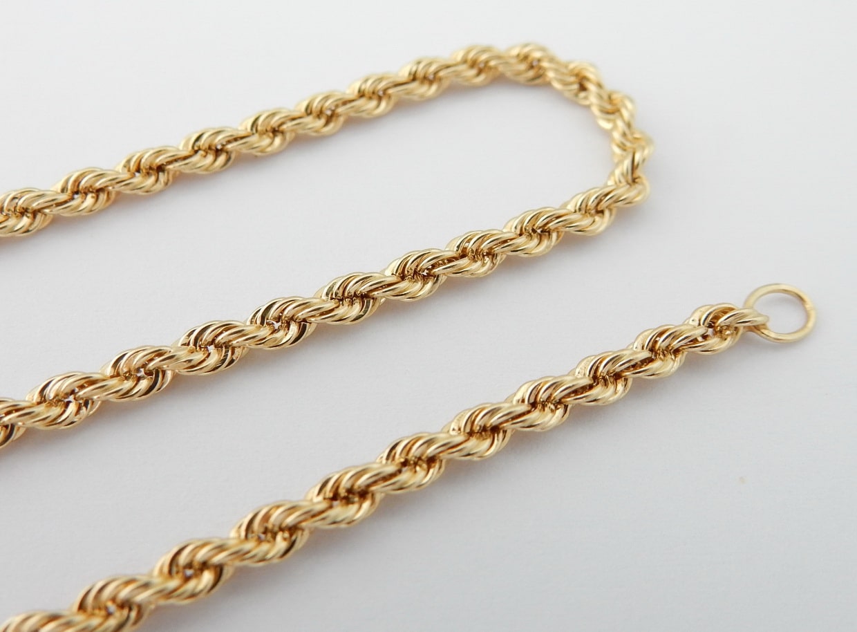 14 karaat Gouden Ketting Rope Chain Singapore Koordschakel - Afbeelding 2
