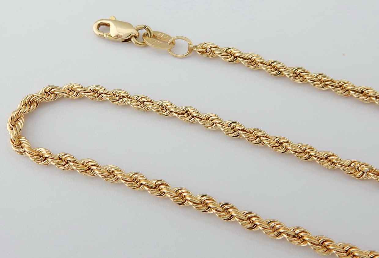 14 karaat Gouden Ketting Rope Chain Singapore Koordschakel - Afbeelding 3