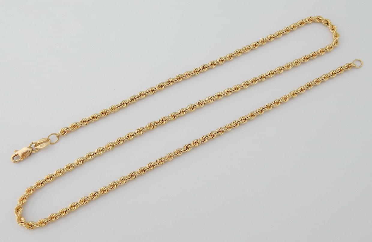14 karaat Gouden Ketting Rope Chain Singapore Koordschakel