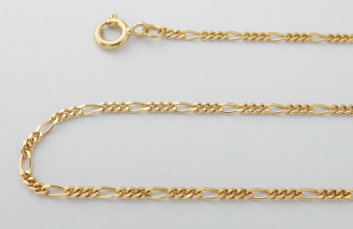 Stevige 14 karaat Gouden Ketting in Valkoogschakel 45.5 cm