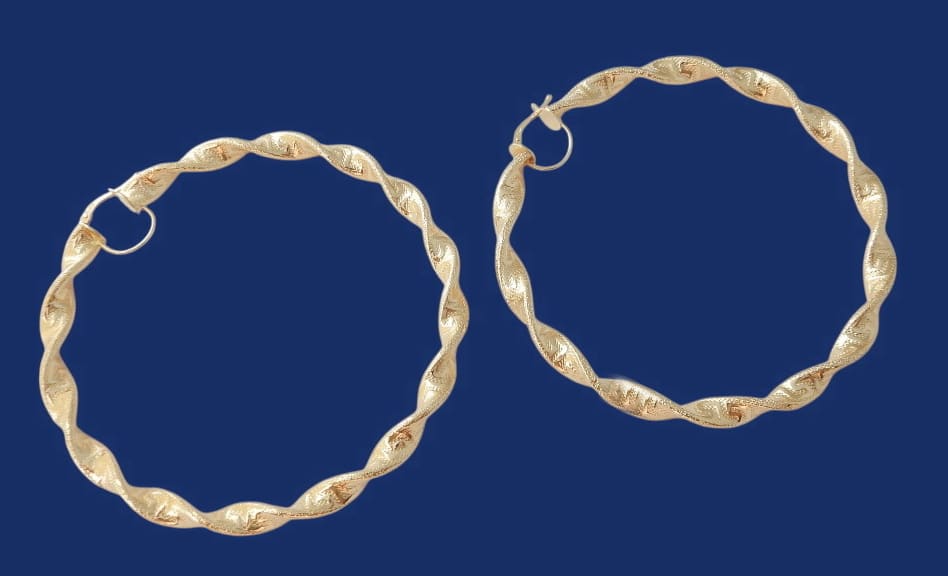 Grote 14 karaat Gouden Oorbellen -Creolen 11.6 cm