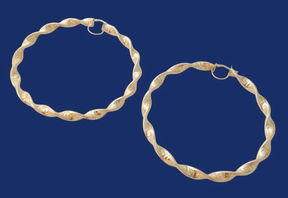 Grote 14 karaat Gouden Oorbellen -Creolen 11.6 cm - Afbeelding 4